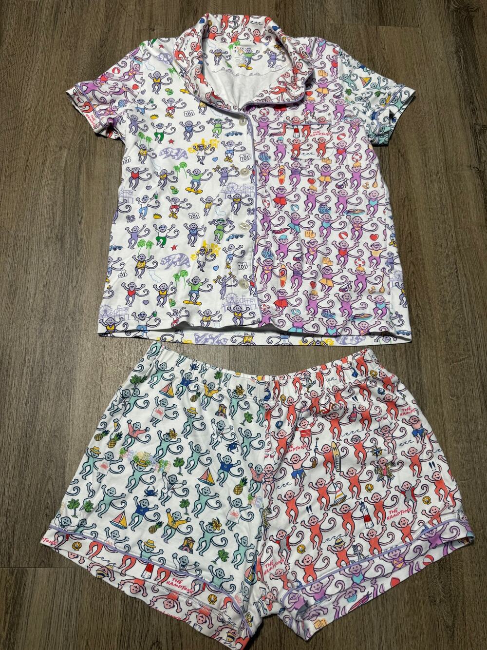 Roller Rabbit Women's Multicolor Monkey Print Short Pajama Set